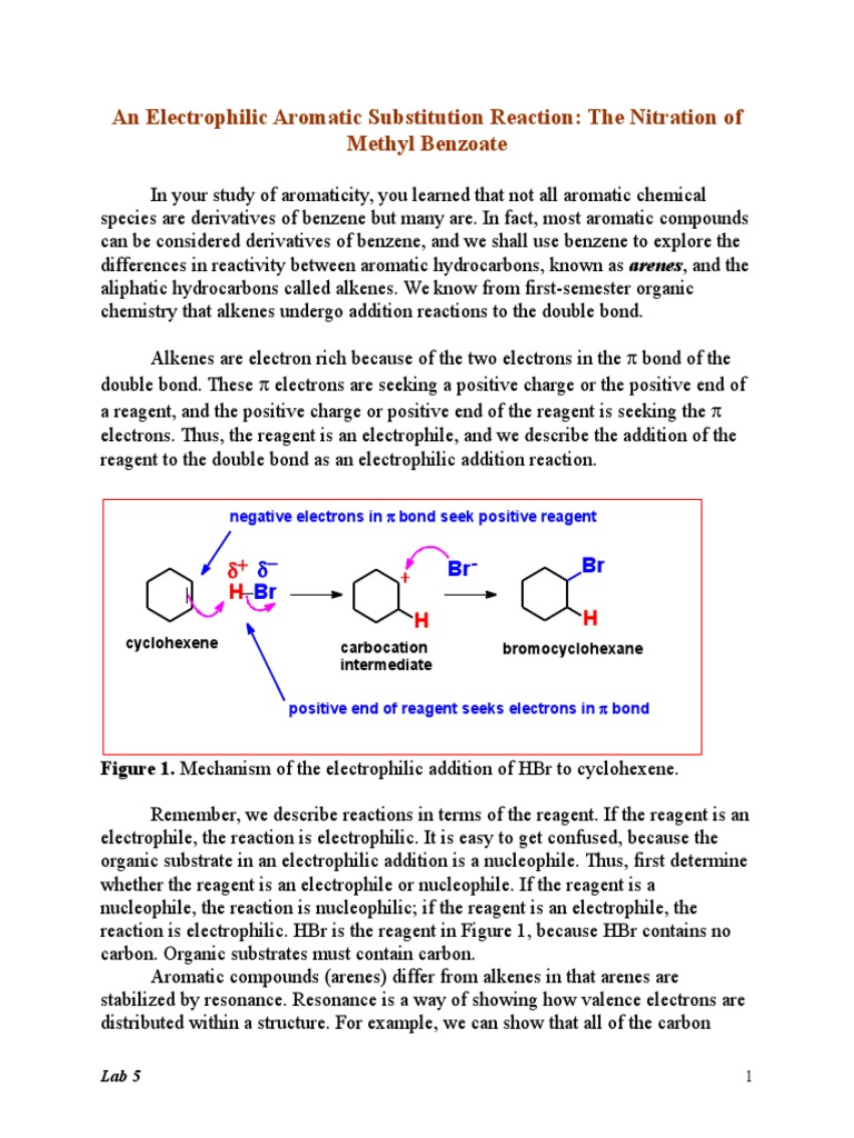 Electrophilic aromatic substitution formal lab electrophilic aromatic substitution lab report conclusion